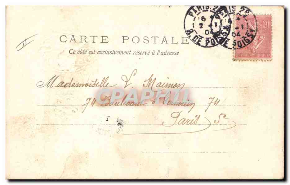 CPA Fantaisie Fleurs Femme  — Verso