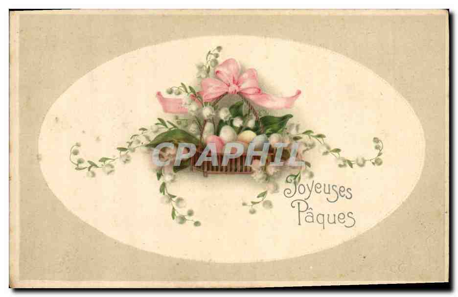 CPA Fantaisie Fleurs Paques Muguet 
