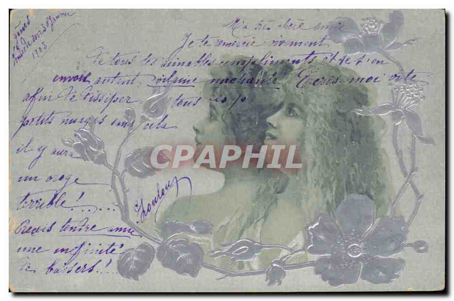CPA Fantaisie Fleurs Femmes 