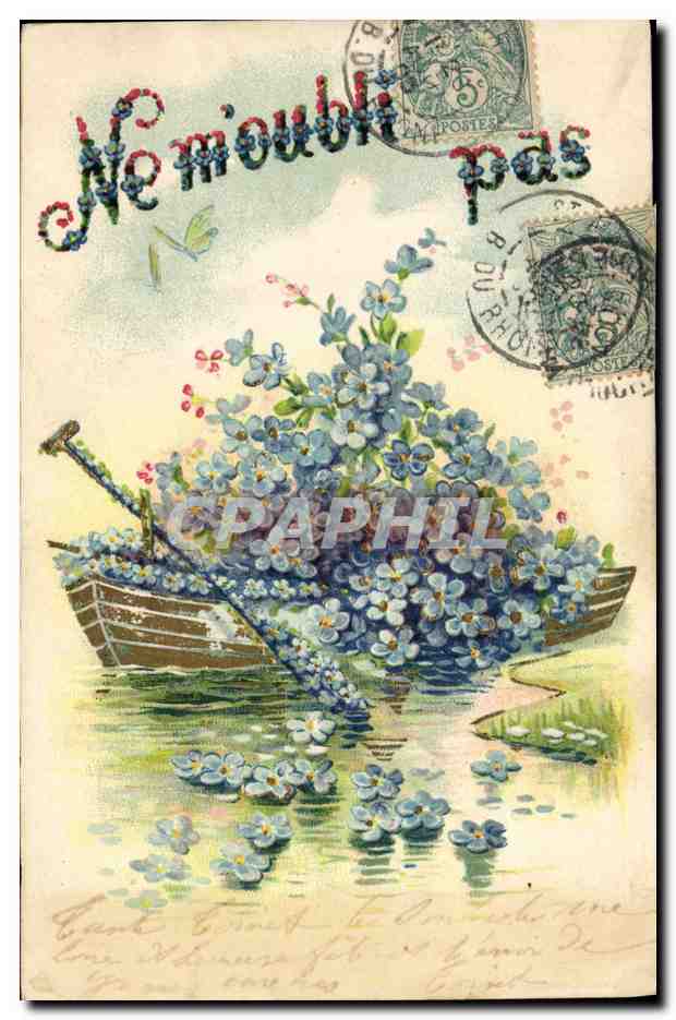 CPA Fantaisie Fleurs Bateau 