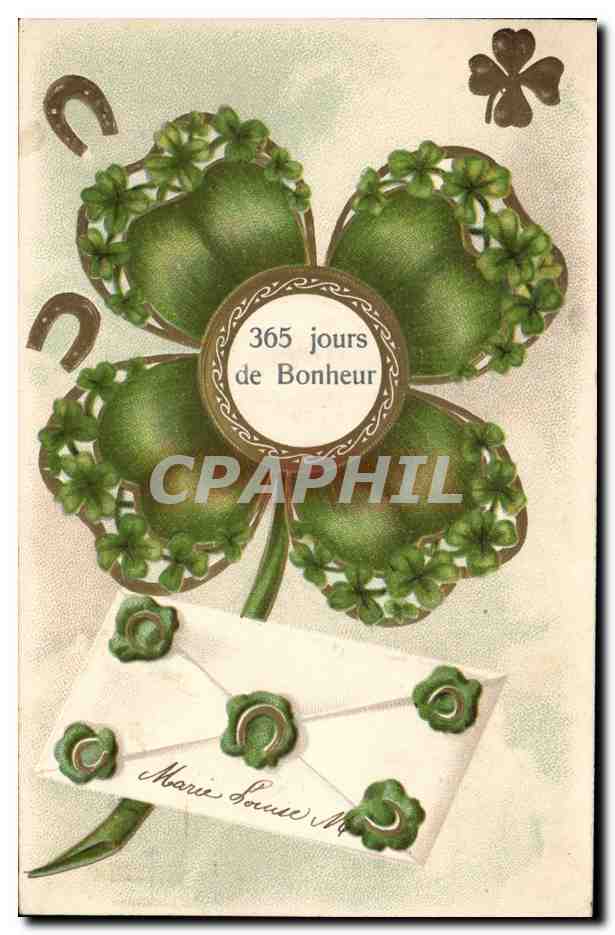 CPA Fantaisie Fleurs Trefles 