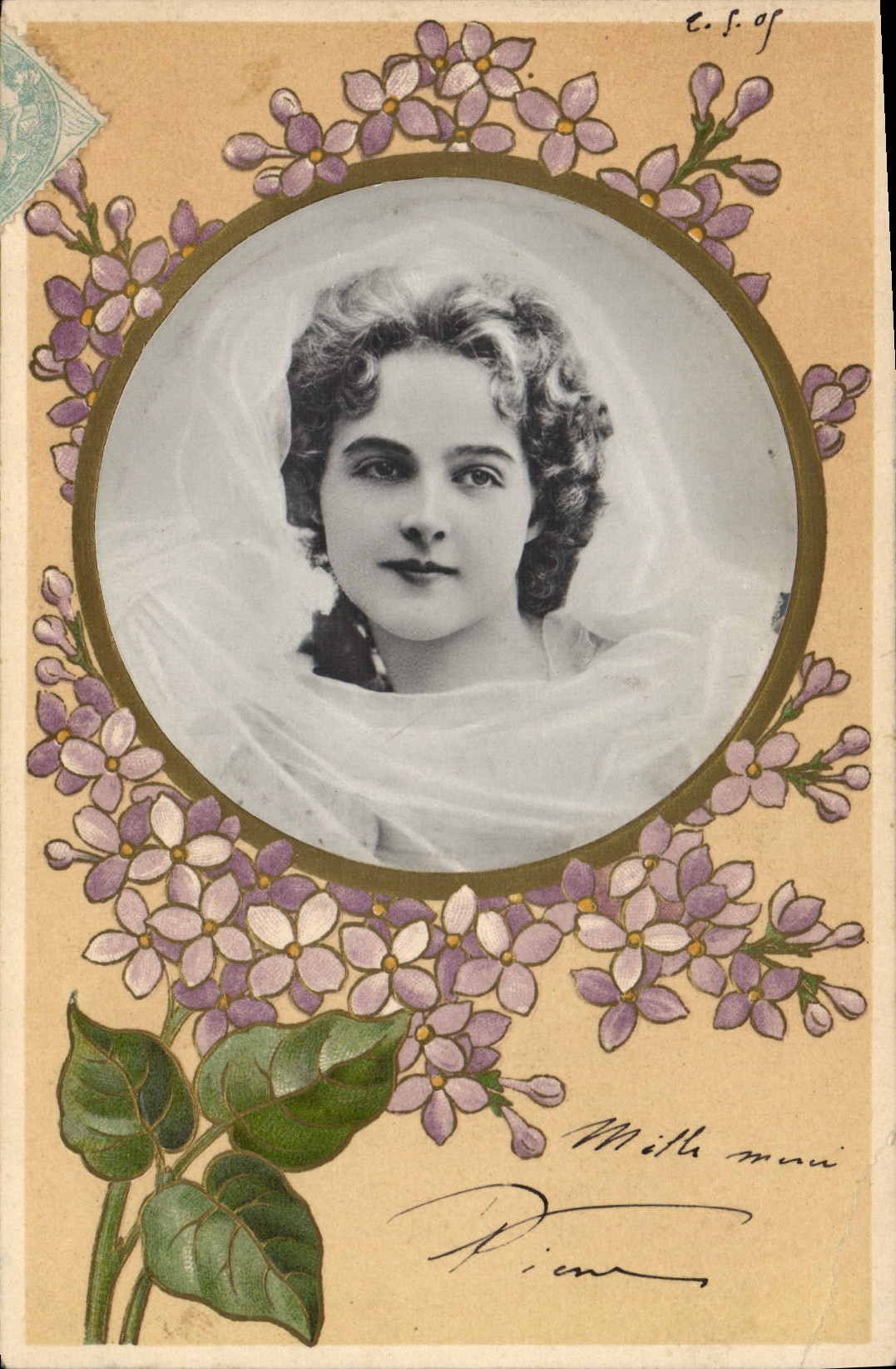 CPA Fantaisie Fleurs Femme 