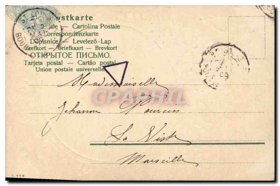 CPA Fantaisie Fleurs Femme  — Verso