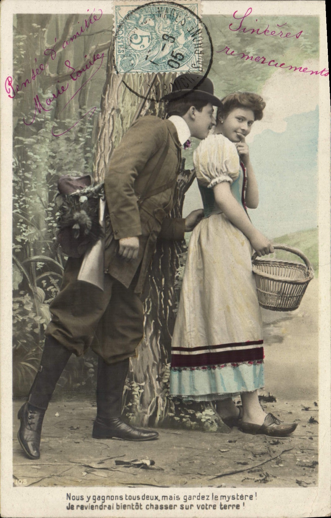 CPA Chasse Femme Chasseur 