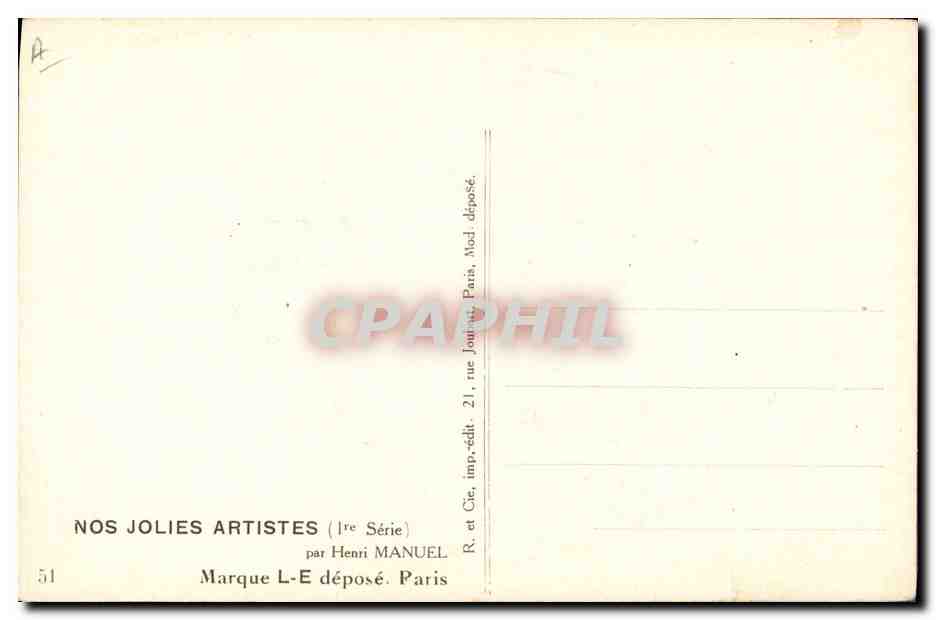 CPA Fantaisie Illustrateur Henri Manuel Femme  — Rückseite