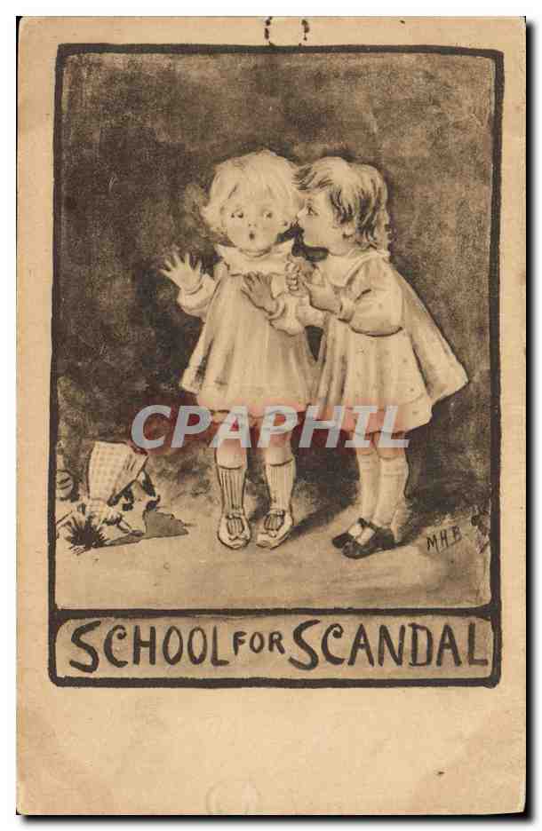 CPA Fantaisie Illustrateur Enfants School for scandal 