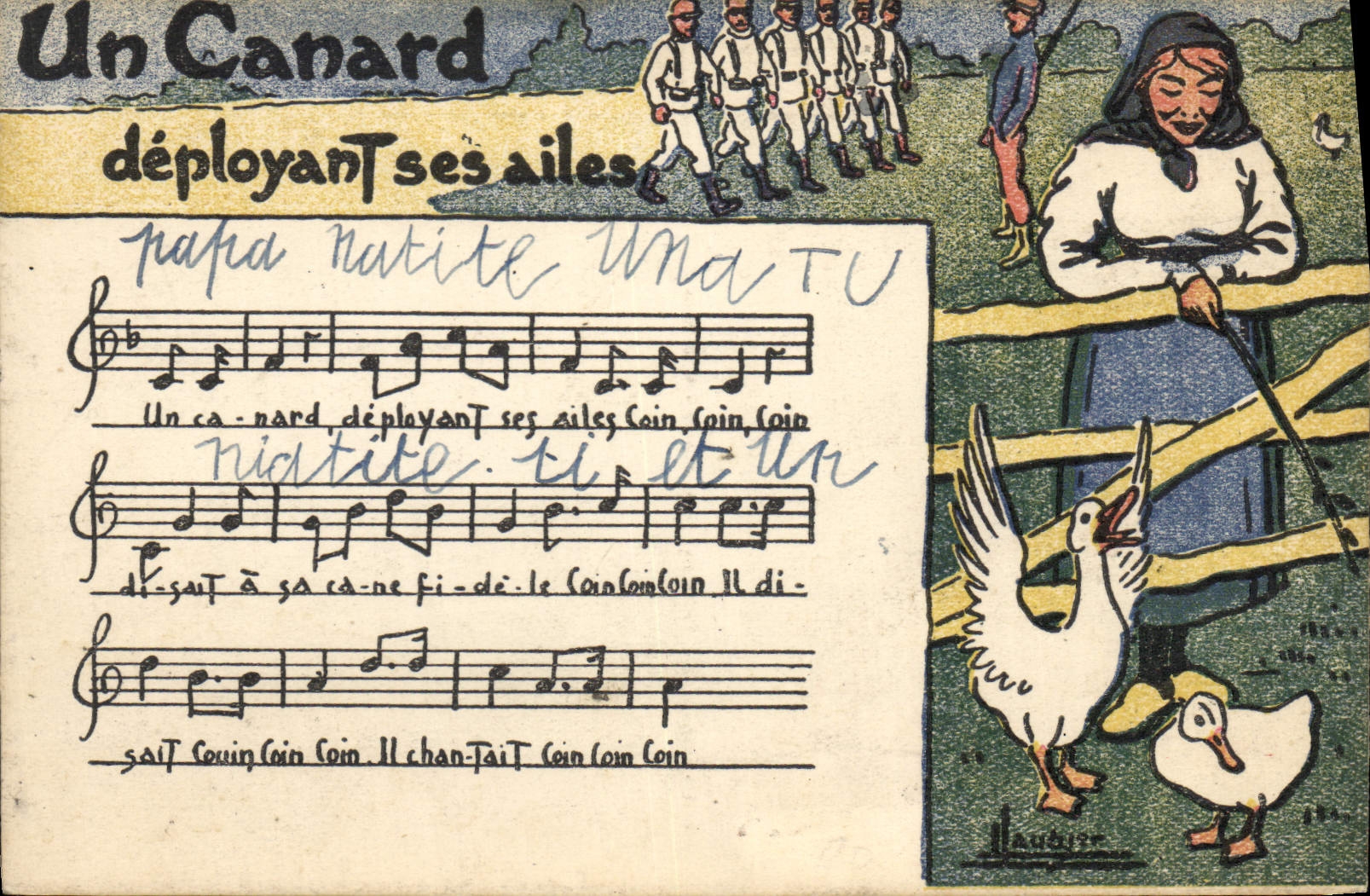CPA Fantaisie Illustrateur Le canard deployant ses ailes 