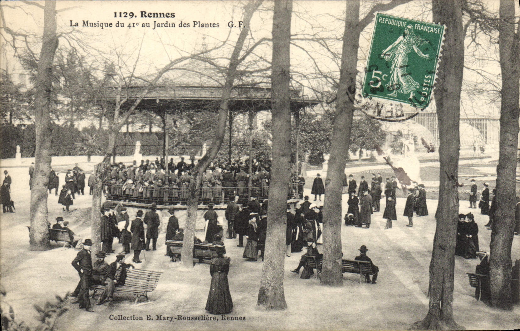 Rennes — La Musique du 41e au Jardin des Plantes — G.F. — Collection E. Mary-Roussellière