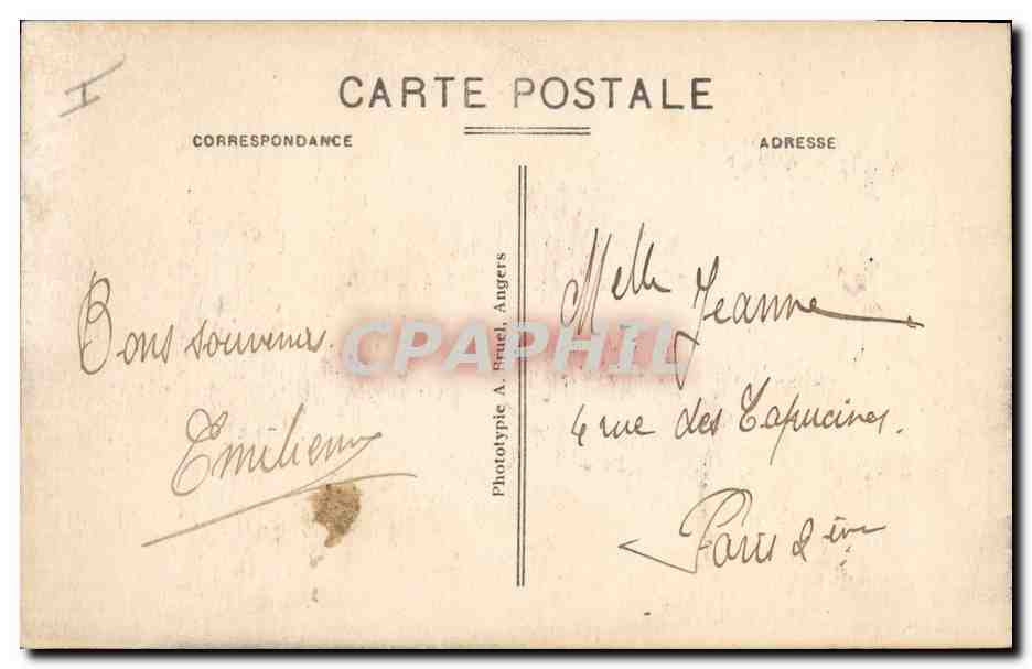 CPA Angers Le jardin du Mail et le Kiosque  — Verso