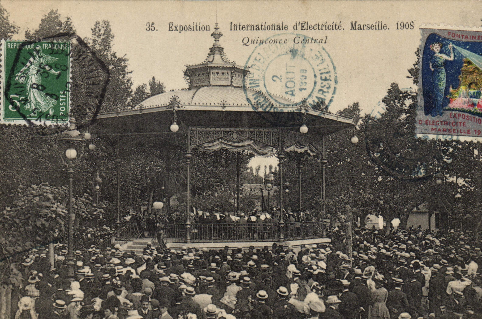 Exposition Internationale d'Électricité — Quinconce Central — Marseille 1908