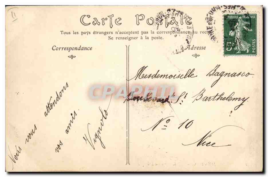 CPA Kiosque de musique Menton  — Verso