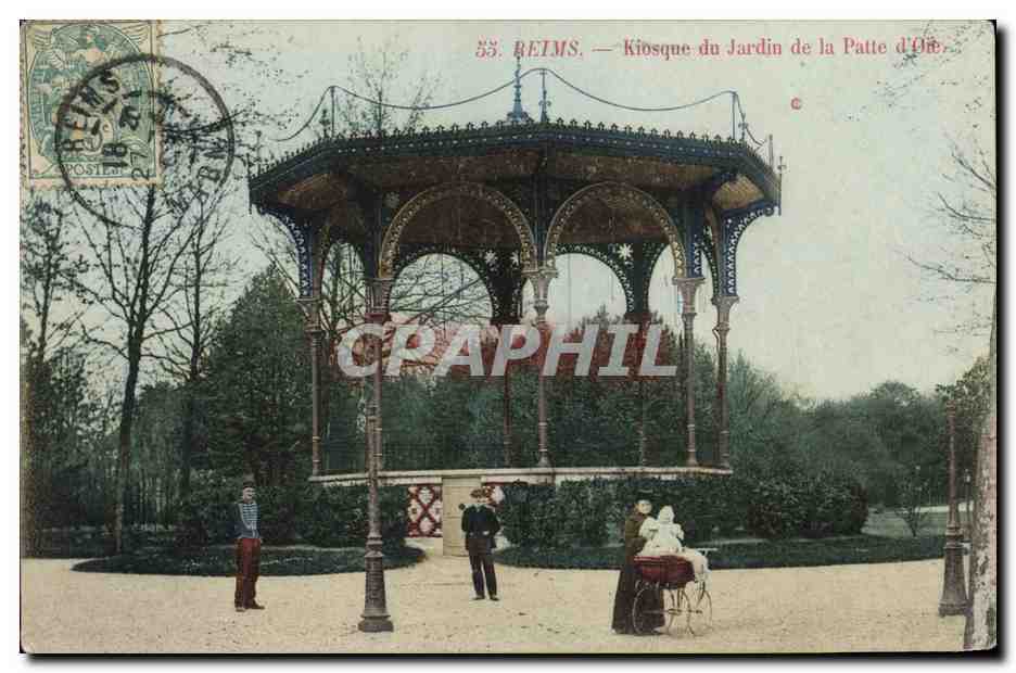 CPA Kiosque du jardin de la Patte d'Oie Reims 