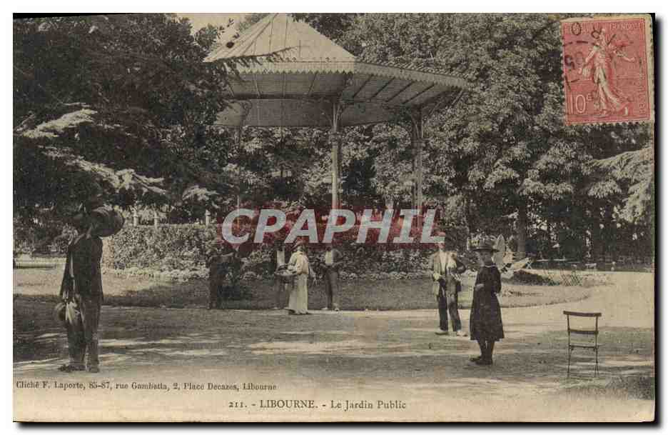 CPA Kiosque Libourne le jardin public 