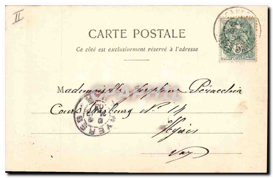 CPA Kiosque de la musique Les allees Cannes  — Rückseite