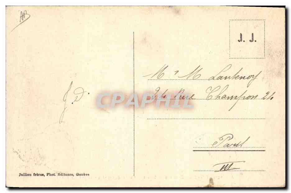 CPA Chien Chiens Grand St Bernard Les chiens decouvrant un voyageur egare  — Verso