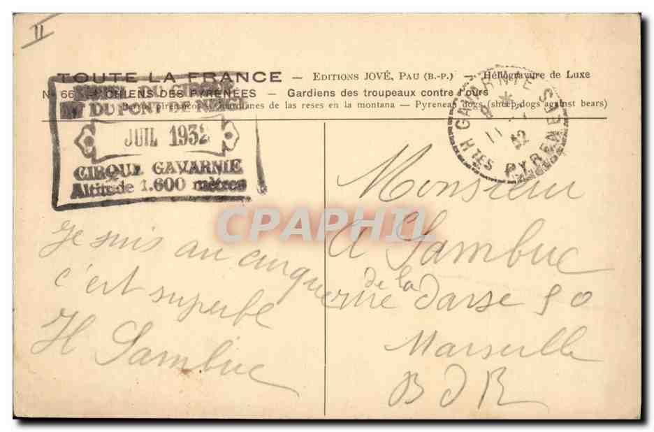 Deux chiens de montagne — Éditions Jové, Pau — N° 66 — Reverso