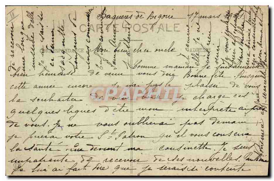 Viscos - Jeune Chien des Pyrénées (2e Série) — éditeur non identifié, n° 1016 — Verso
