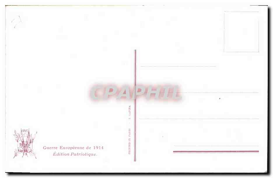 CPA Militaria General de Castelnau  — Verso