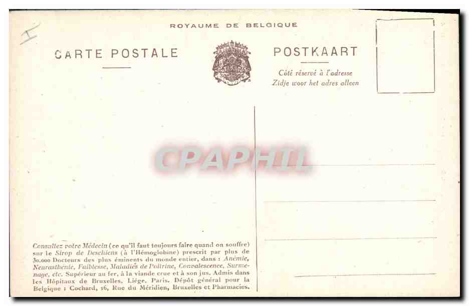 CPA Militaria General Leman Defenseur de Liege  — Rückseite