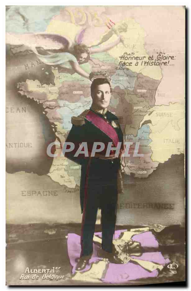 CPA Militaria Albert 1er Roi de Belgique Ange France 