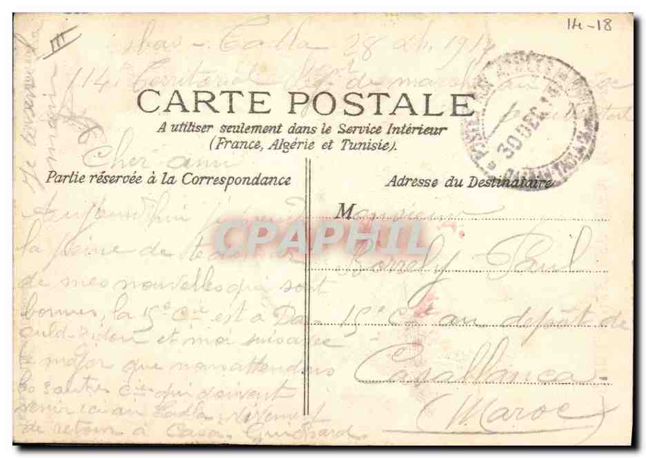CPA Militaria Guillaume est bien malade  — Verso