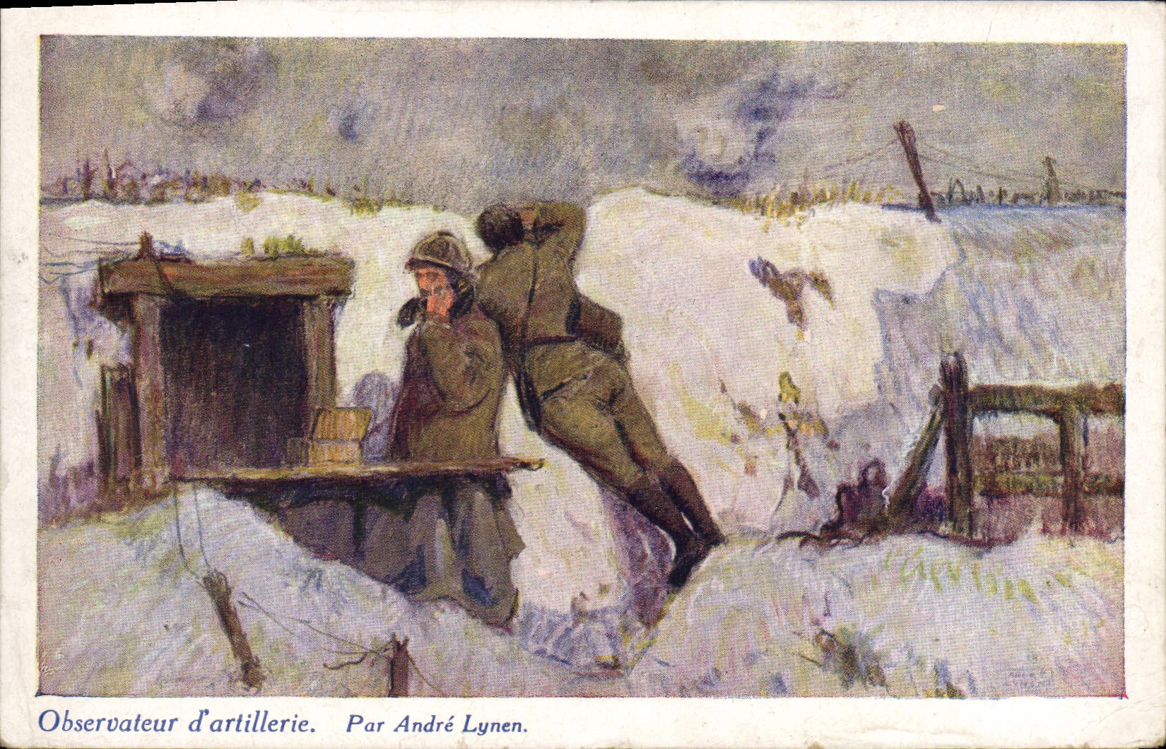 CPA Militaria Observateur d'artillerie Andre Lynen 
