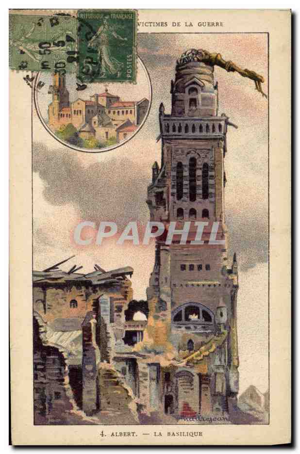 CPA Militaria Albert La basilique 