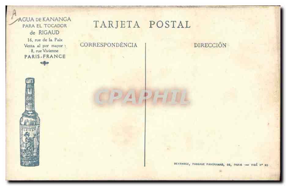 CPA Militaria Soldat Francais Publicite Agua de Kananga Paris France  — Verso
