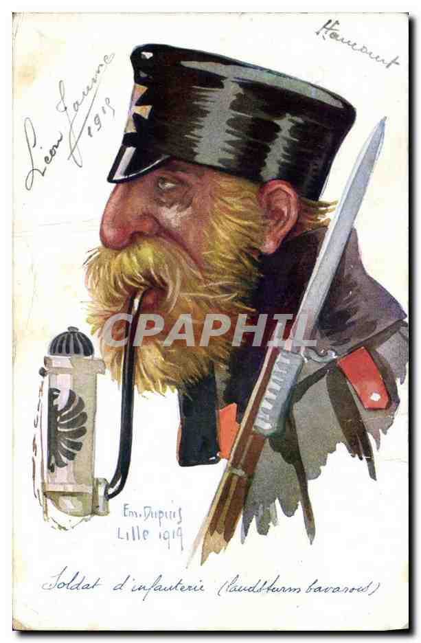 CPA Militaria Soldat a la pipe 