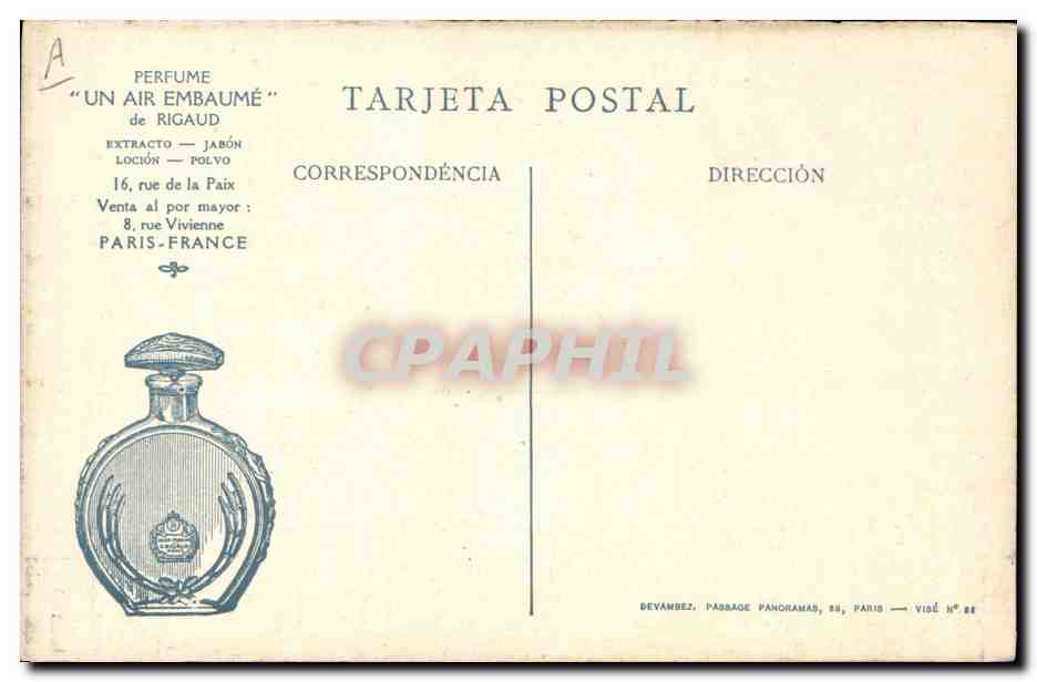 CPA Militaria Fantassins en embuscade Publicite Perfume Un air embaume Rigaud Paris France  — Rückseite