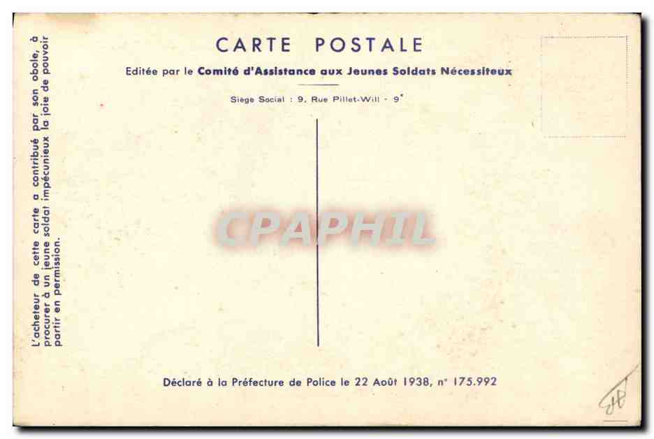 CPA Militaria Soldat  — Rückseite