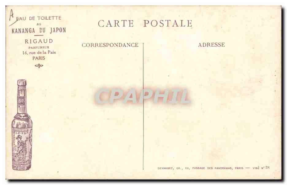 CPA Militaria Infanterie francaise Publicite Kananga du Japon Rigaud Paris Rue de la Paix  — Rückseite