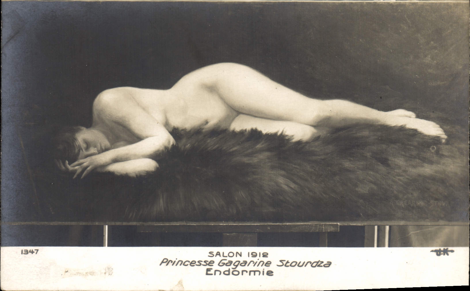 CPA Erotique Salon 1912 Princesse Gagarine Stourza Endormie 