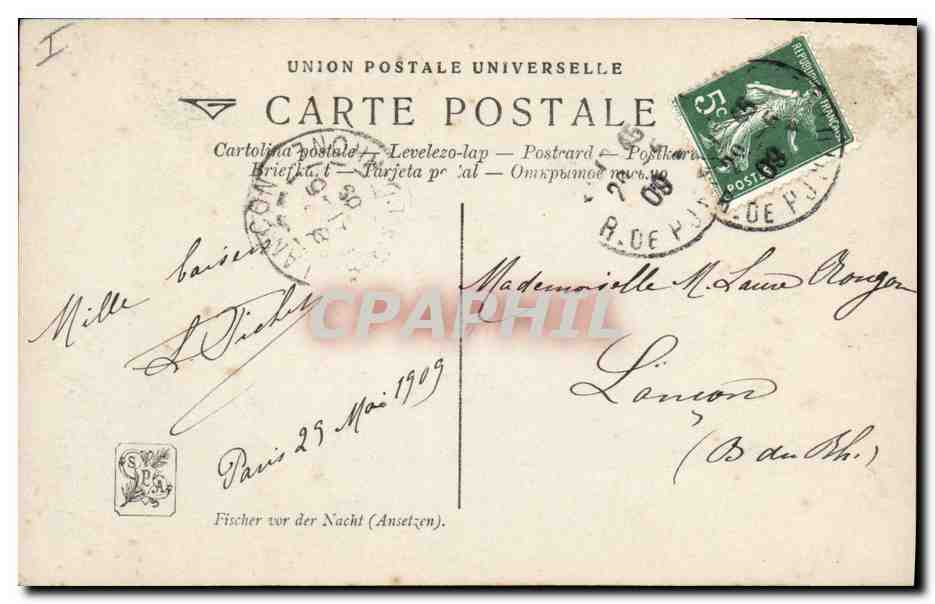 CPA Salon 1909 Weisser Avant la nuit — Rückseite