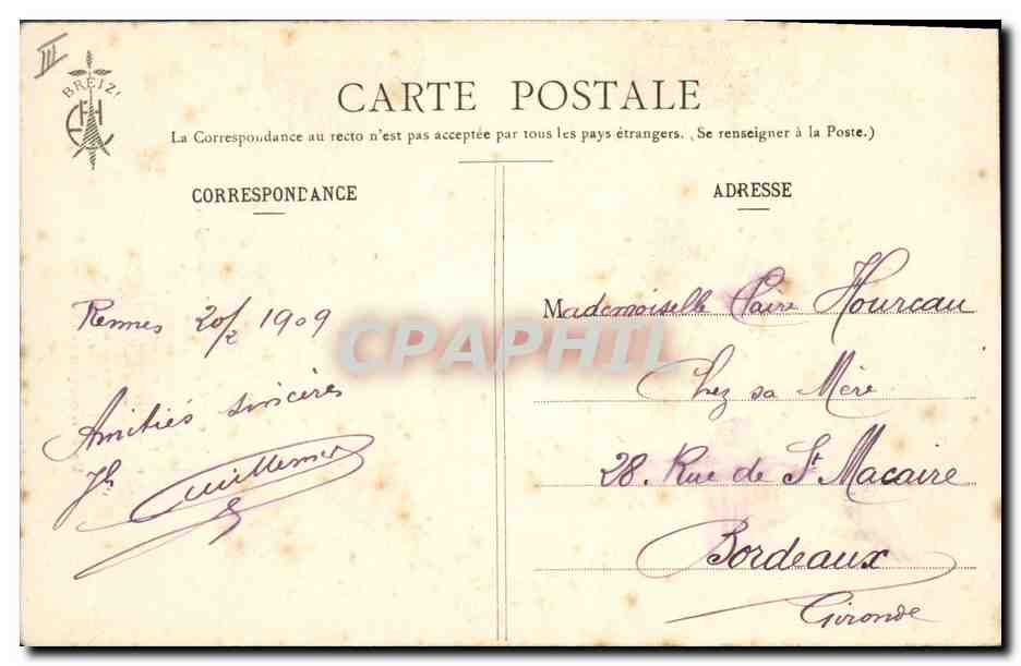 CPA Folklore Botrel Les chansons de Botrel illustrees Lilas Blanc Mariage  — Verso