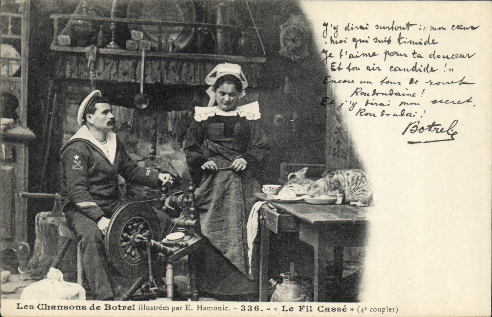 CPA Folklore Botrel Les chansons de Botrel illustrees Le fil casse Marin 