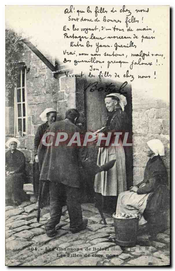 CPA Folklore Botrel Les chansons de Botrel illustrees Les filles de chez nous 