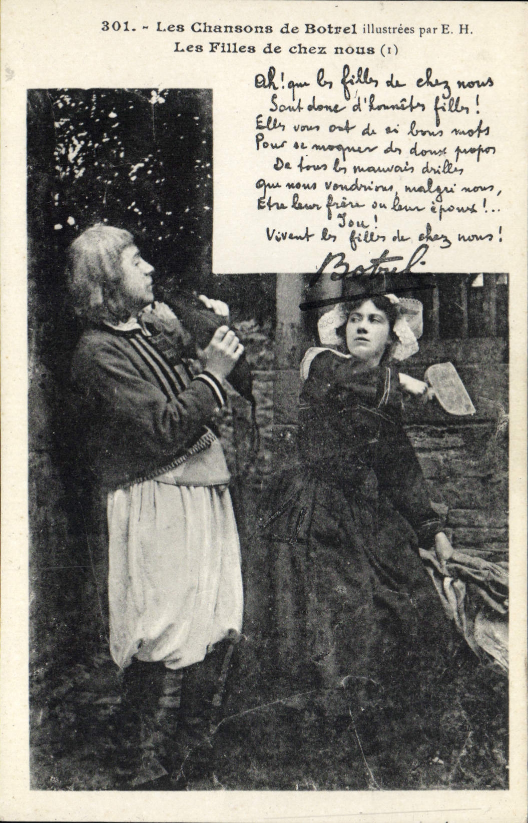 CPA Folklore Botrel Les chansons de Botrel illustrees Les filles de chez nous 