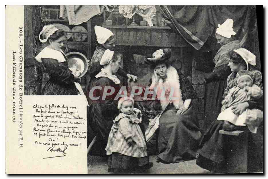 CPA Folklore Botrel Les chansons de Botrel illustrees Les filles de chez nous 