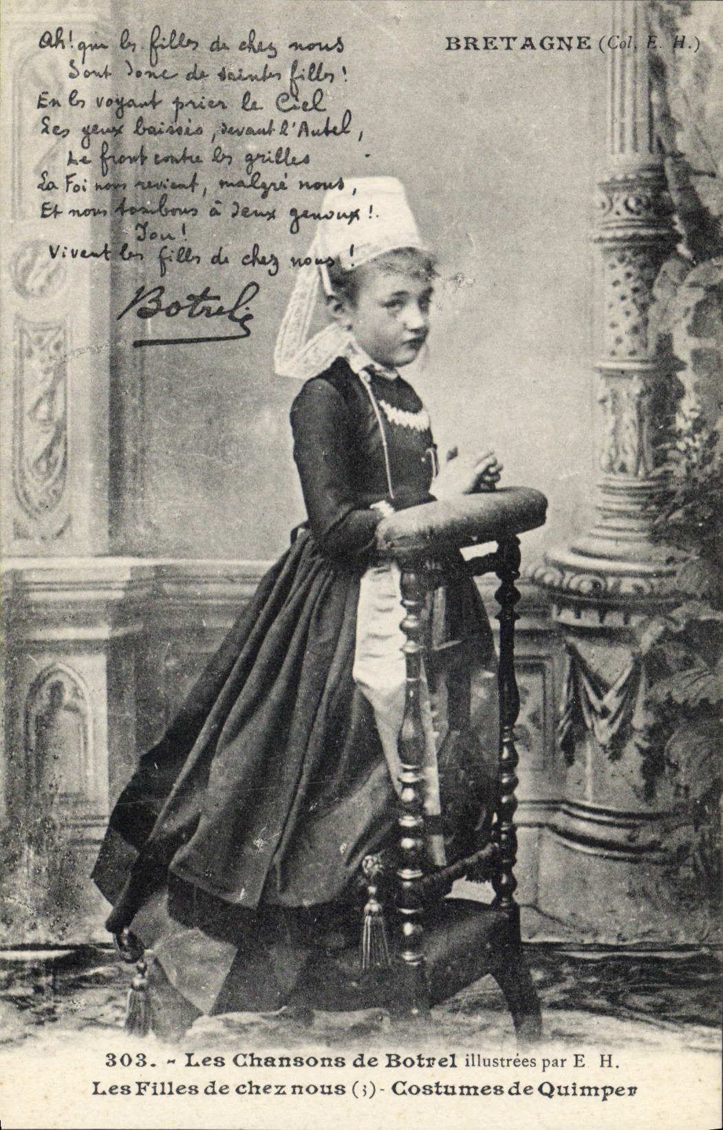 CPA Folklore Botrel Les chansons de Botrel illustrees Les filles de chez nous Quimper 