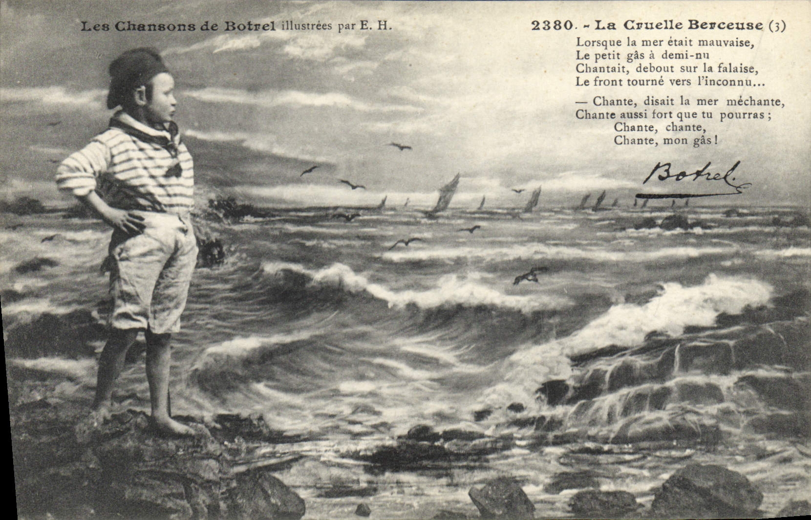 CPA Folklore Botrel Les chansons de Botrel illustrees La cruelle berceuse Enfant 