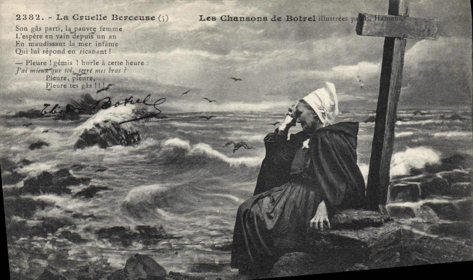 CPA Folklore Botrel Les chansons de Botrel illustrees La cruelle berceuse 