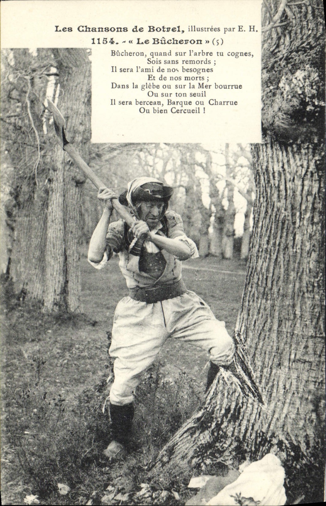 CPA Folklore Botrel Les chansons de Botrel illustrees Le bucheron 