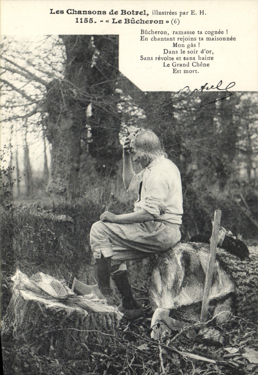 CPA Folklore Botrel Les chansons de Botrel illustrees Le bucheron 