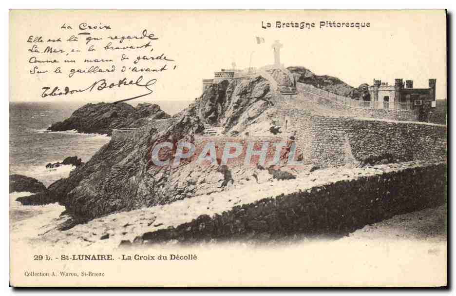 CPA Folklore Botrel St Lunaire La croix du Decolle Bretagne 