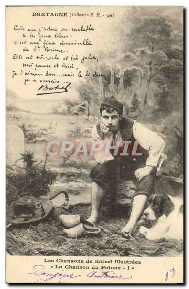 CPA Folklore Botrel Les chansons de Botrel illustrees La chanson du patour Chien 