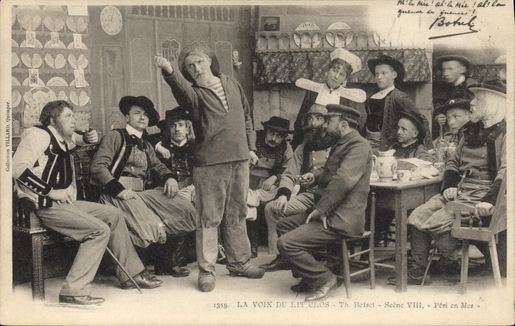 CPA Folklore Botrel La voix du lit clos Peri en mer Marin 