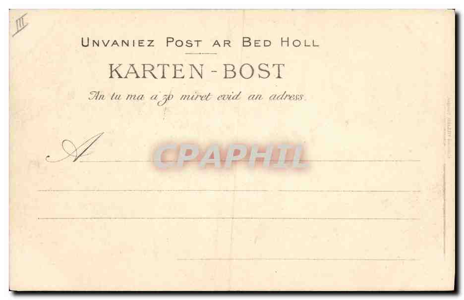 CPA Folklore Botrel La voix du lit clos Peri en mer Marin  — Verso