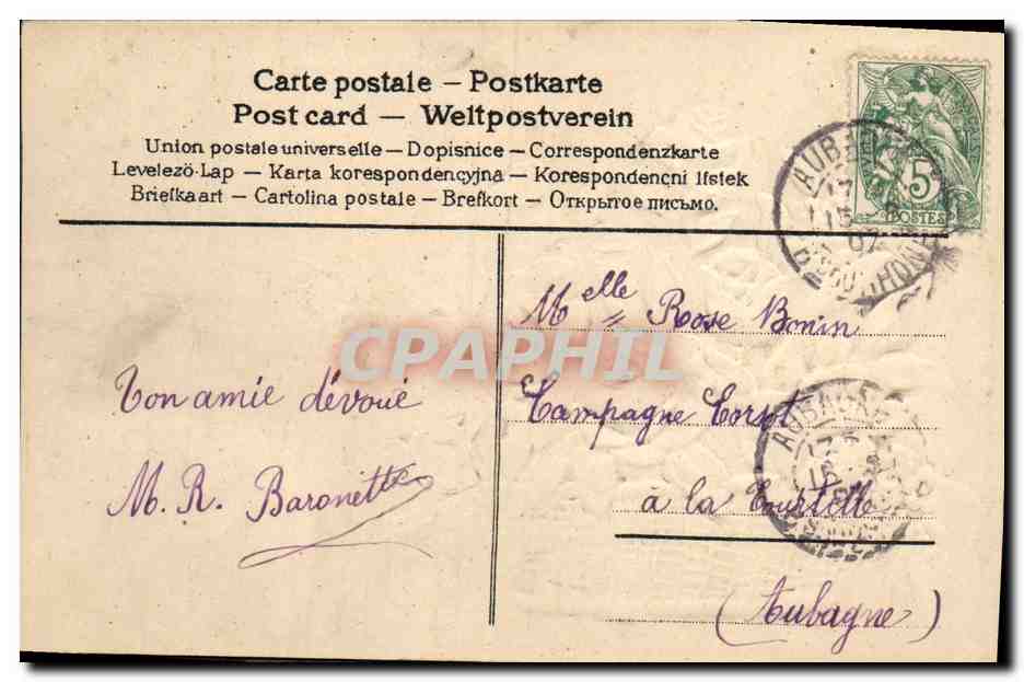 CPA Fantaisie Fleurs  — Rückseite
