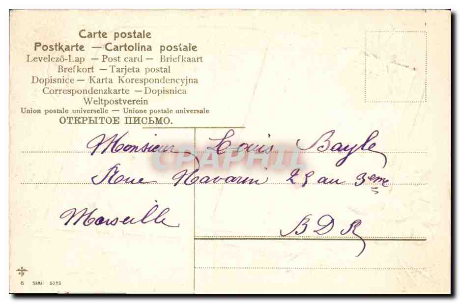 Livre ouvert orné de roses et de trèfles — Amitié Sincère — Éditeur non visible — Rückseite